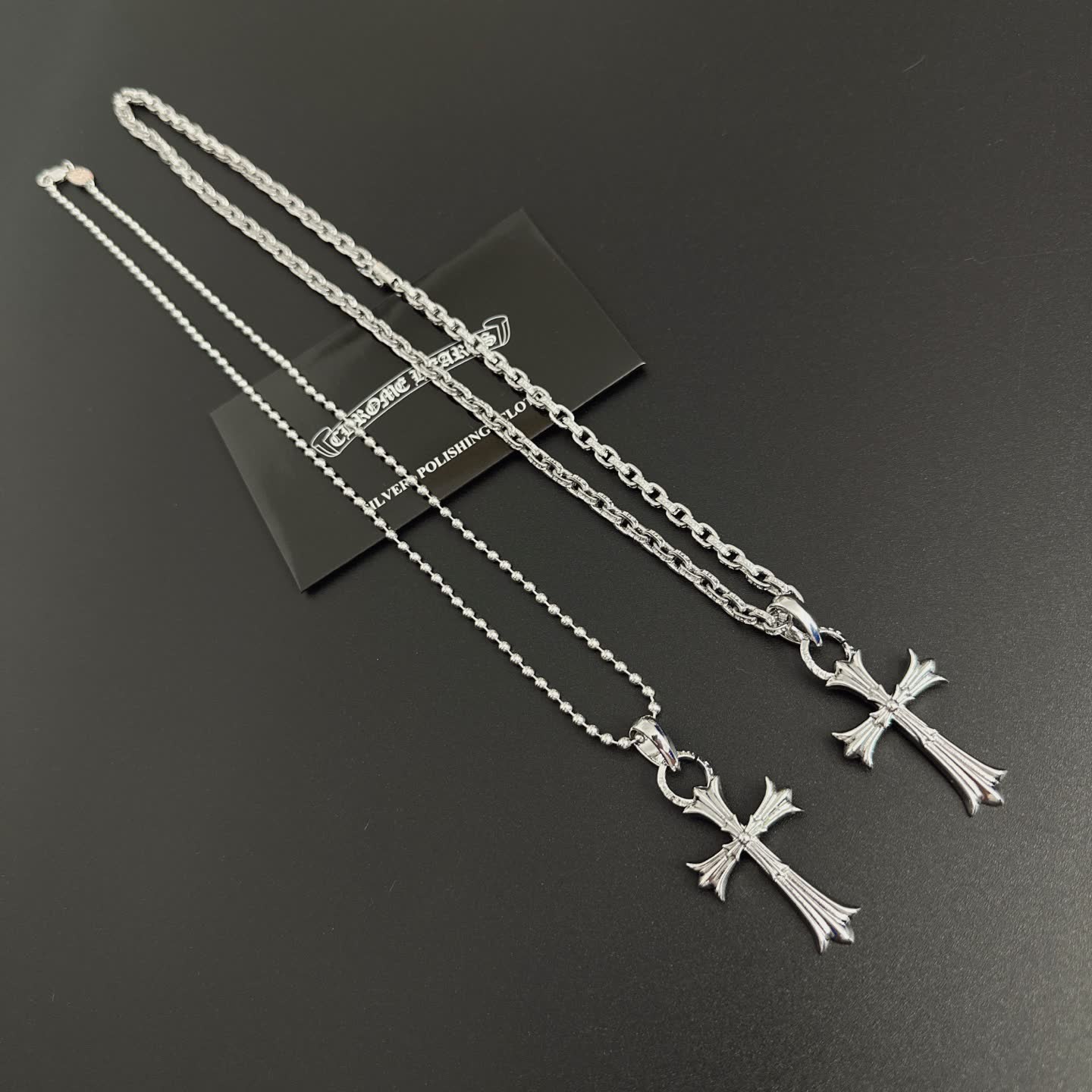 Chrome Hearts Silver Cross Pendant Necklace